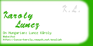 karoly luncz business card